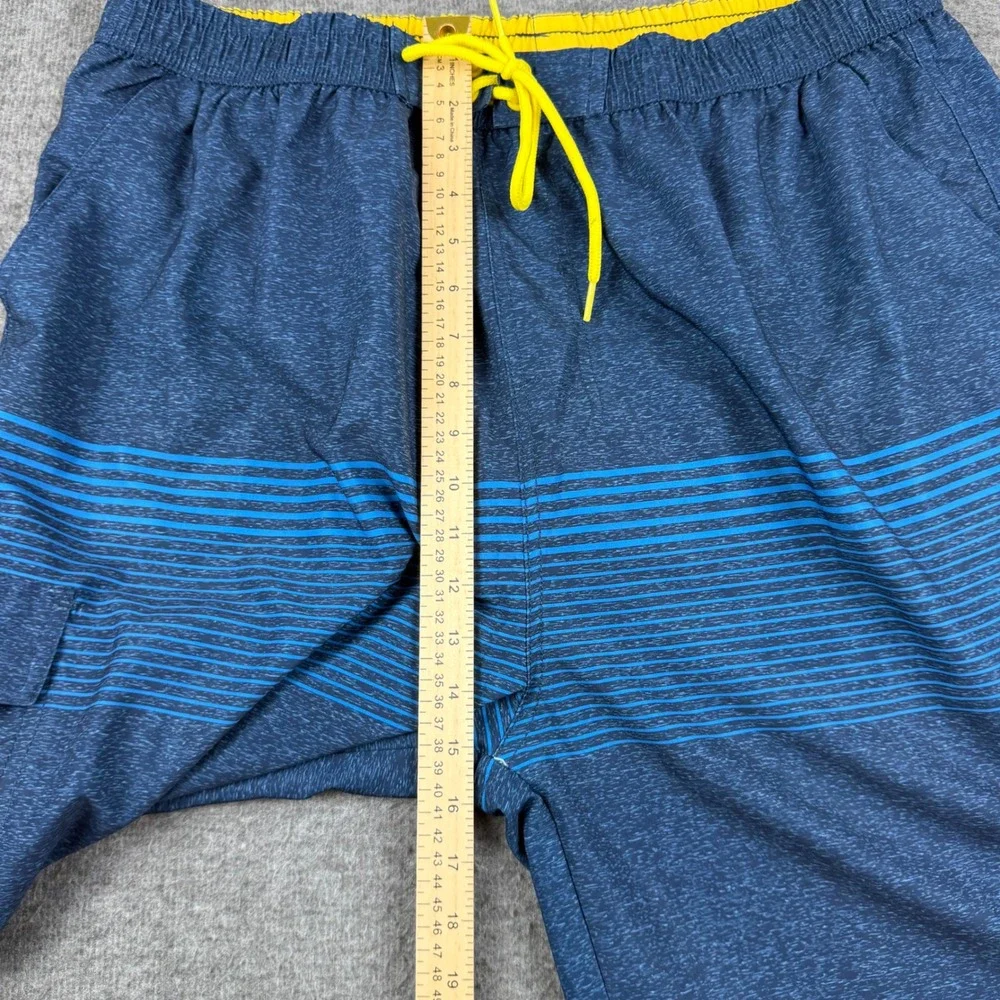 Banana Boat Swim Trunks Mens 3XL Blue Striped UPF 50+ Board Shorts Pocket‎